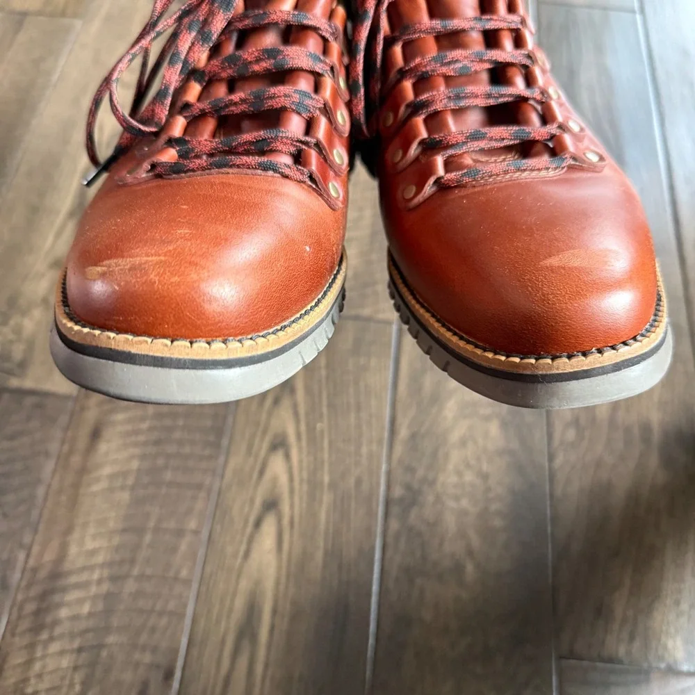 Cole Haan Zerogrand Waterproof Hiker Boots British Tan Leather C30405 Mens 9.5M